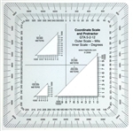 Military Style MGRS/UTM Coordinate Grid Reader and Protractor