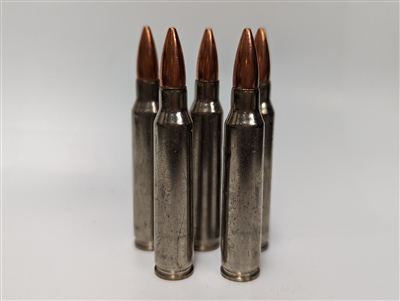 5pk - Nickel Plated .223 / 5.56 Dummy Ammo