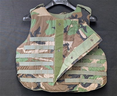 Woodland Camo "Interceptor" Carrier Vest (with Soft Plates)