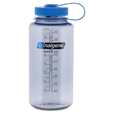 WIDE MOUTH 1QT NALGENE-GRAY W/BLUE LID