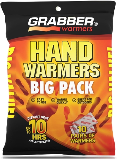 10 PACK GRABBER DISPOSABLE HAND WARMERS
