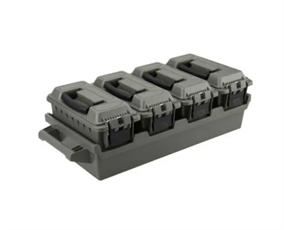 4pc .30 CAL AMMO CAN SET & TRAY - GREEN