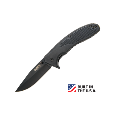 4.5" ZYTEL ASSISTED OPEN BLACK PLAIN EDGE KNIFE