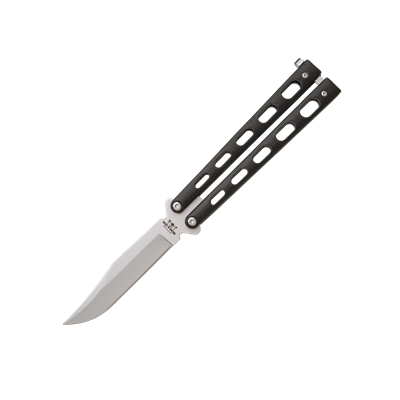 BEAR & SON 5" BLACK BUTTERFLY KNIFE