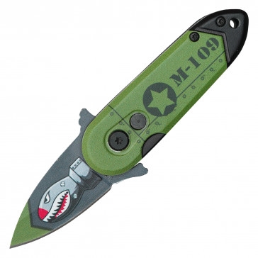 ATOMIC GREEN BOMB PUSH BUTTON AUTO KNIFE