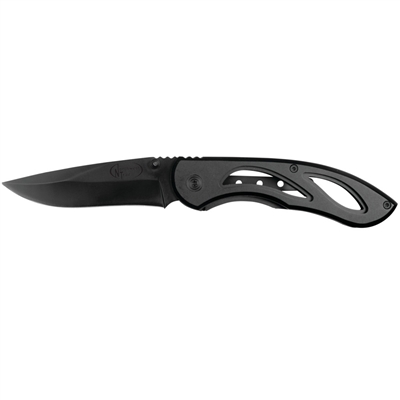 BLACK DROP POINT PLAIN EDGE KNIFE