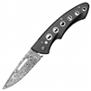 BLACK ETCHED DAMASCUS AUTO KNIFE