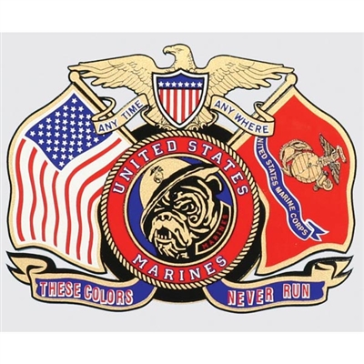 USMC THESE COLORS NEVER RUN DECAL