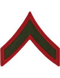 Green/Red Male Chevron Private First Class USMC (Pair)