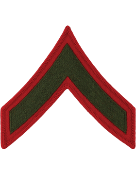 Green/Red Male Chevron Private First Class USMC (Pair)