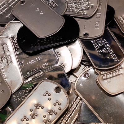 MIS-PRINTED SET OF DOG TAGS