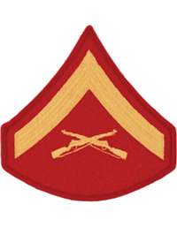 Gold/Red Male Chevron Lance Corporal USMC (Pair)