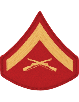 Gold/Red Male Chevron Lance Corporal USMC (Pair)