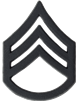 Black Metal Rank Staff Sergeant (E-6)