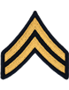 Army Dress Chevron Gold on Blue E-4 Corporal (Pair)
