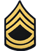 Army Dress Chevron Gold on Blue E-7 Sergeant First Class (Pair)
