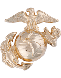 USMC Enlisted Dress Cap Device No Shine Large (Eagle Globe Anchor)