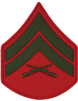 Green/Red Male Chevron Corporal USMC (Pair)