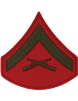 Green/Red Male Chevron Lance Corporal USMC (Pair)