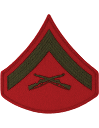 Green/Red Male Chevron Lance Corporal USMC (Pair)