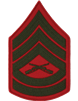 Green/Red Male Chevron Gunnery Sergeant USMC (Pair)