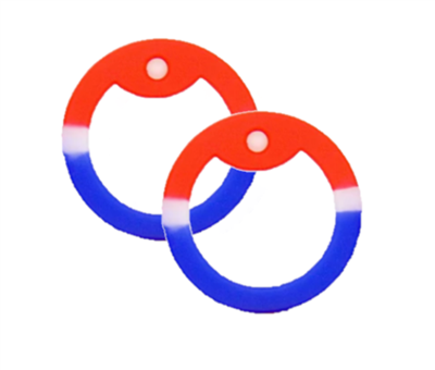 Red/White/Blue Dog Tag Silencer Set