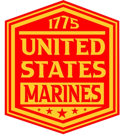 US MARINES 1775 HEXAGON STICKER