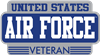 US AIR FORCE VETERAN RECTANGLE DECAL