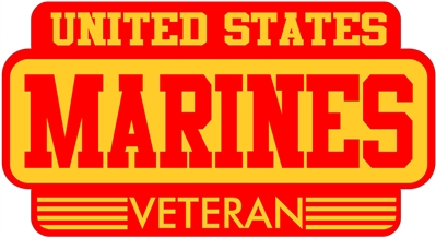 US MARINES VETERAN RECTANGLE STICKER