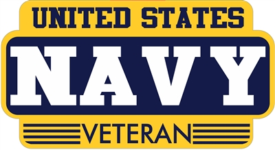 US NAVY VETERAN RECTANGLE DECAL