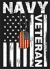 US NAVY VET FLAG W/DOG TAGS DECAL