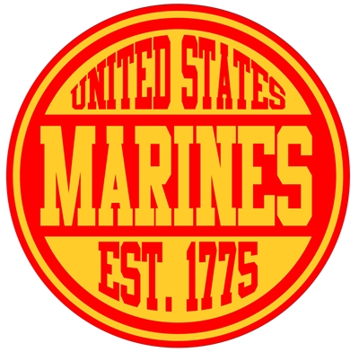 US MARINES EST. 1775 ROUND STICKER