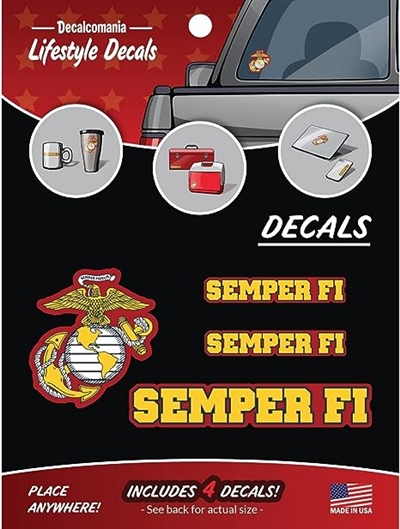 United States Marine Corps - Semper Fi Vinyl Decals (Set of 4)