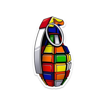 RUBIK'S GRENADE VINYL STICKER