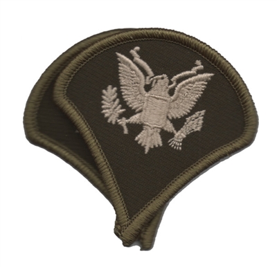 Army Male Dress Chevron AGSU Specialist Four E-4(Pair)(Pinks & Greens)