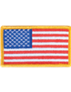 Full Color American Flag with Velcro and Gold Border