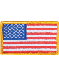 Full Color American Flag with Velcro and Gold Border