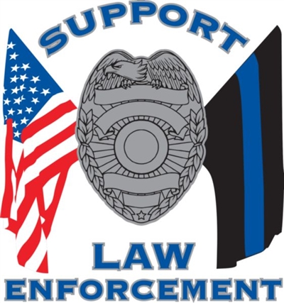 SUPPORT LAW ENFORCEMENT FLAG DECAL