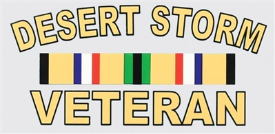 DESERT STORM VETERAN W/RIBBONS DECAL