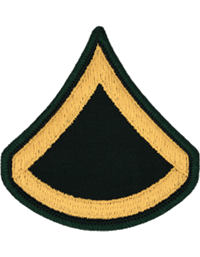 Male Chevron Gold on Green Private First Class (E-3) (Pair)