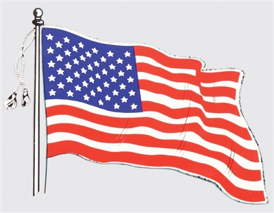 US WAVY AMERICAN FLAG DECAL
