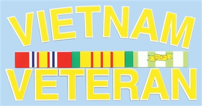 VIETNAM VETERAN W/RIBBONS DECAL