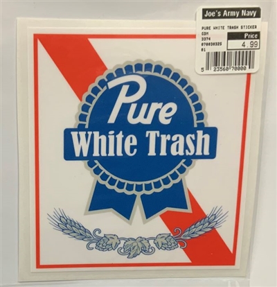 PURE WHITE TRASH STICKER