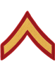 Gold/Red Male Chevron Private First Class USMC (Pair)