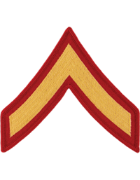Gold/Red Male Chevron Private First Class USMC (Pair)