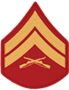 Gold/Red Male Chevron Corporal USMC (Pair)