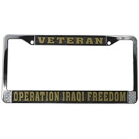 IRAQI FREEDOM VETERAN LICENSE PLATE FRAME