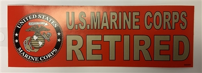 US MARINES RED RETIRED BUMPER STICKER