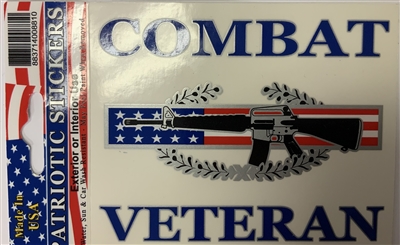 COMBAT VETERAN W/FLAG DECAL
