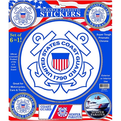 US COAST GUARD 6pc STICKER SET